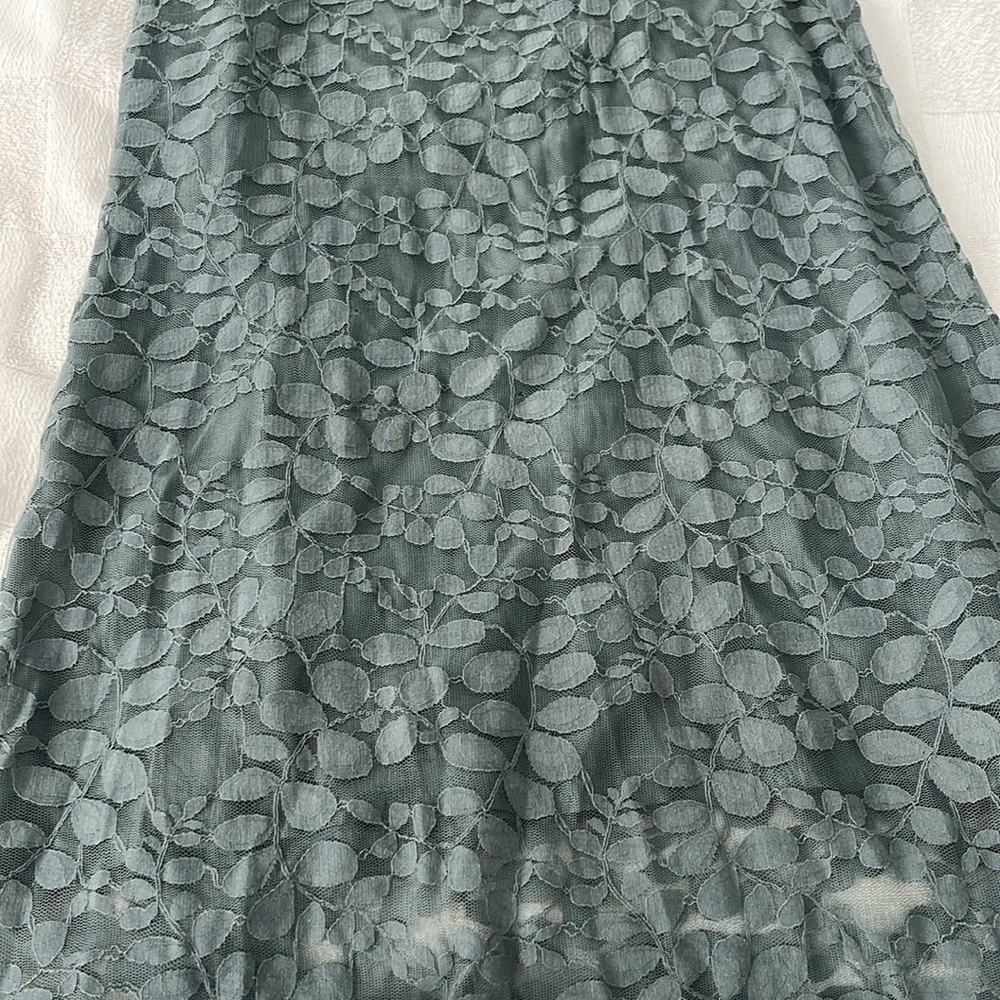 Garnet Hill Lace Overlay Floral Leaf Dress Size 12 - Picture 8 of 8